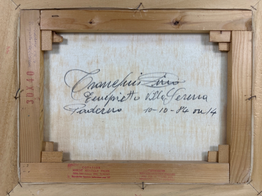 Dino Tronchin (20th Century, Italian) Original Abstract Expressionist Oil Painting On Canvas Artist Signed Lower Left Titled And Signed On Verso 16 X 12 [Photo 10]