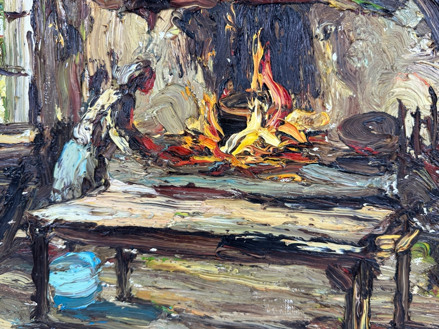 Dino Tronchin (20th Century, Italian) Original Abstract Expressionist Oil Painting On Canvas Artist Signed Lower Left Titled And Signed On Verso 16 X 12 [Photo 3]