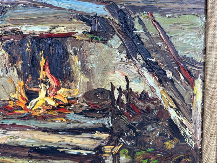 Dino Tronchin (20th Century, Italian) Original Abstract Expressionist Oil Painting On Canvas Artist Signed Lower Left Titled And Signed On Verso 16 X 12 [Photo 5]