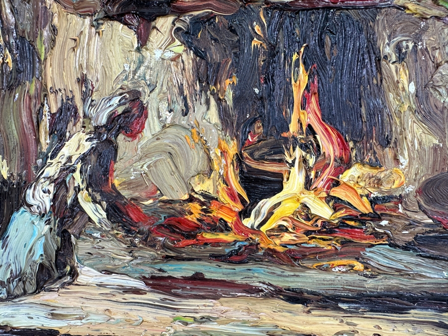 Dino Tronchin (20th Century, Italian) Original Abstract Expressionist Oil Painting On Canvas Artist Signed Lower Left Titled And Signed On Verso 16 X 12 [Photo 4]