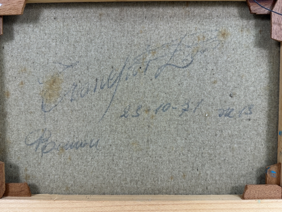 Dino Tronchin (20th Century, Italian) Original Abstract Expressionist Oil Painting On Canvas Artist Signed Lower Left Titled And Signed On Verso 16 X 12 [Photo 8]