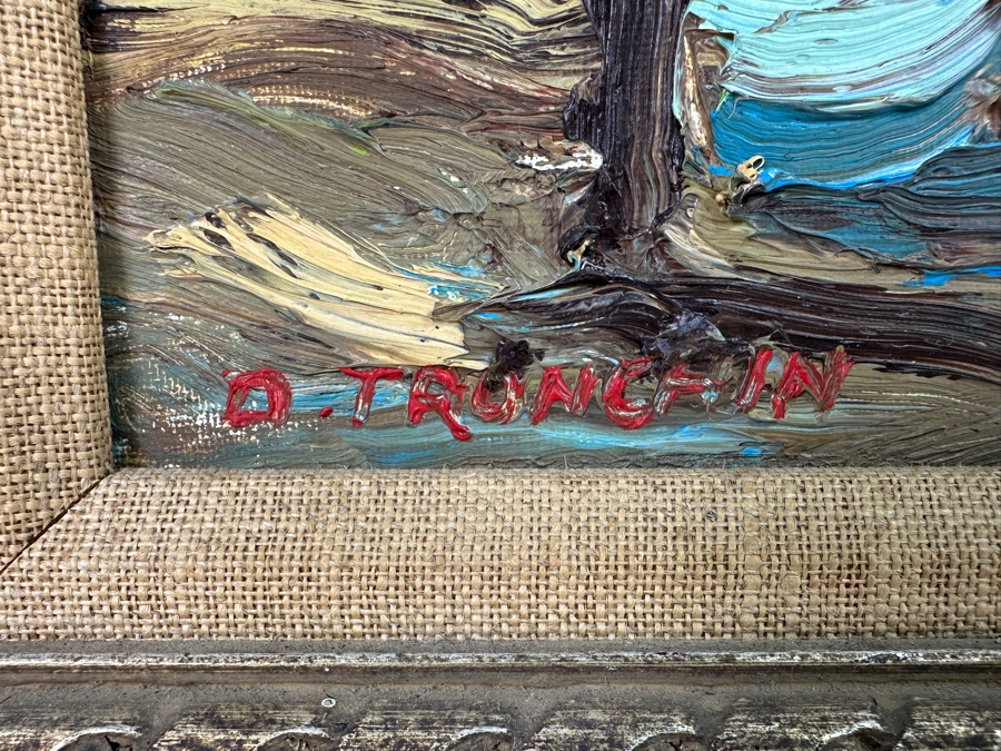 Dino Tronchin (20th Century, Italian) Original Abstract Expressionist Oil Painting On Canvas Artist Signed Lower Left Titled And Signed On Verso 16 X 12 [Photo 6]