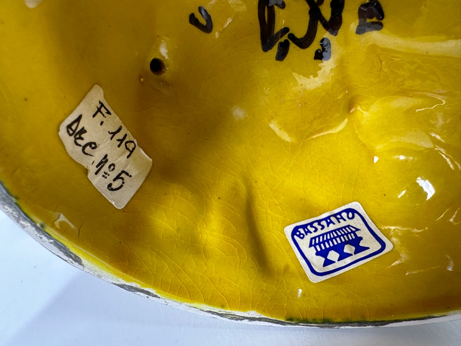 Hand Painted Italian Bassano Ceramic Owl (See Photos For Repairs On Base) 10H [Photo 12]