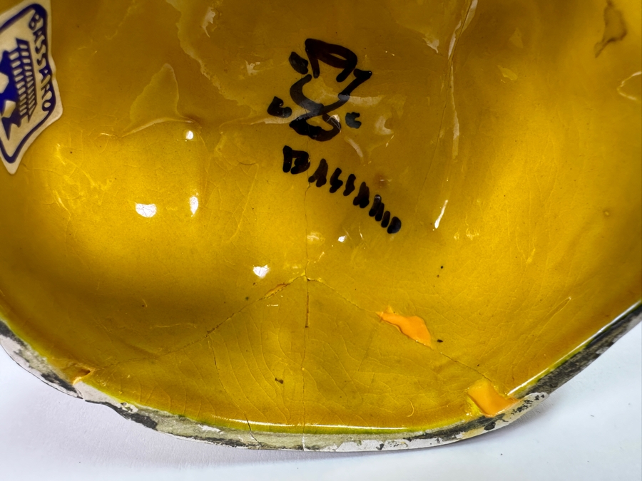 Hand Painted Italian Bassano Ceramic Owl (See Photos For Repairs On Base) 10H [Photo 11]