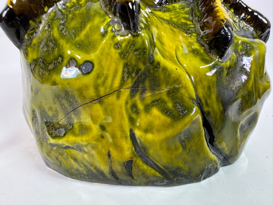 Hand Painted Italian Bassano Ceramic Owl (See Photos For Repairs On Base) 10H [Photo 8]