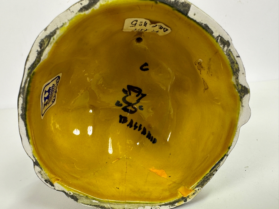 Hand Painted Italian Bassano Ceramic Owl (See Photos For Repairs On Base) 10H [Photo 9]