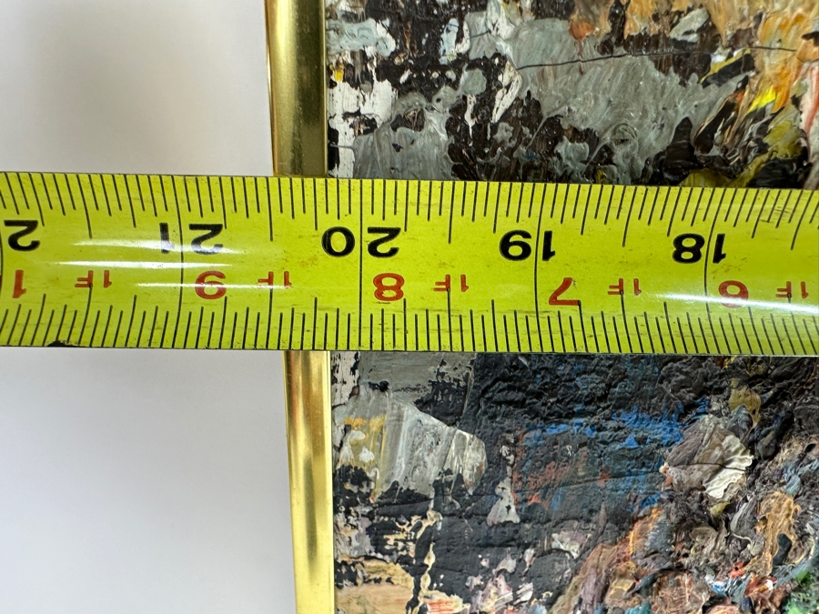 Vintage Mid-Century Original Abstract City Scene Oil Painting On Canvas Artist Signed Lower Left Illegible Signature 20 X 30 [Photo 8]