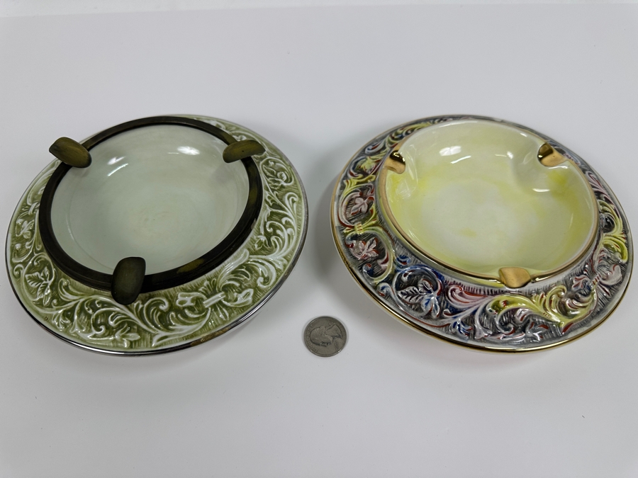 Pair Of Vintage Italian Capodimonte Ashtrays 7W [Photo 5]