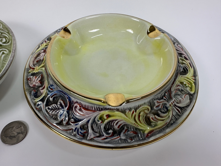 Pair Of Vintage Italian Capodimonte Ashtrays 7W [Photo 2]