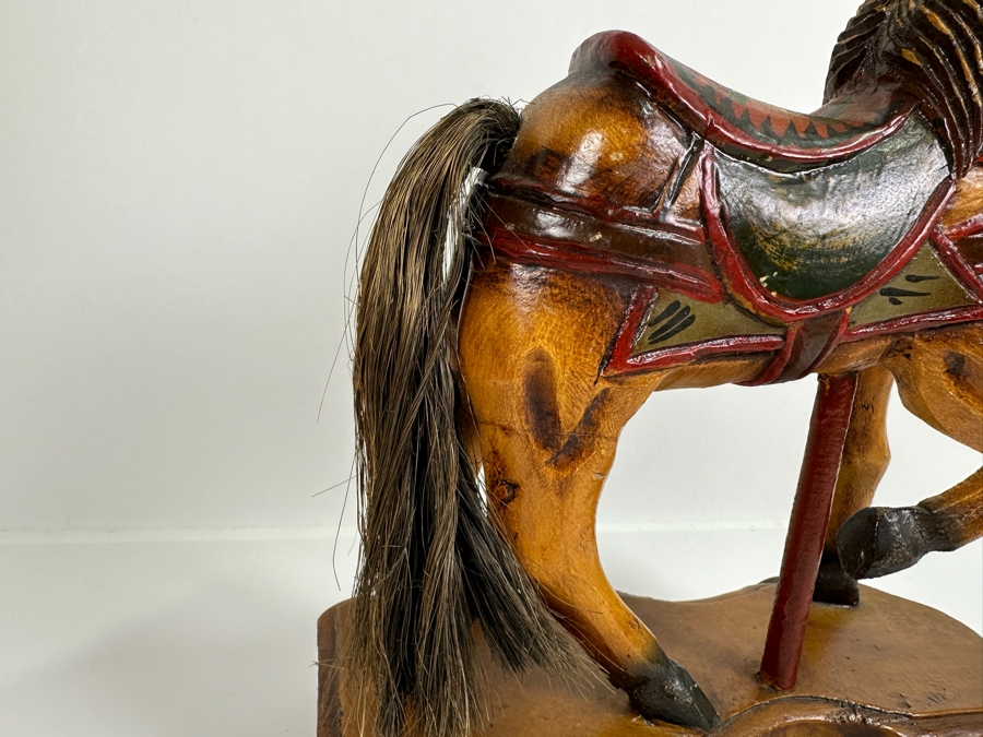 Decorative Reproduction Toy Horse On Metal Wheels 13W X 5D X 14H [Photo 4]