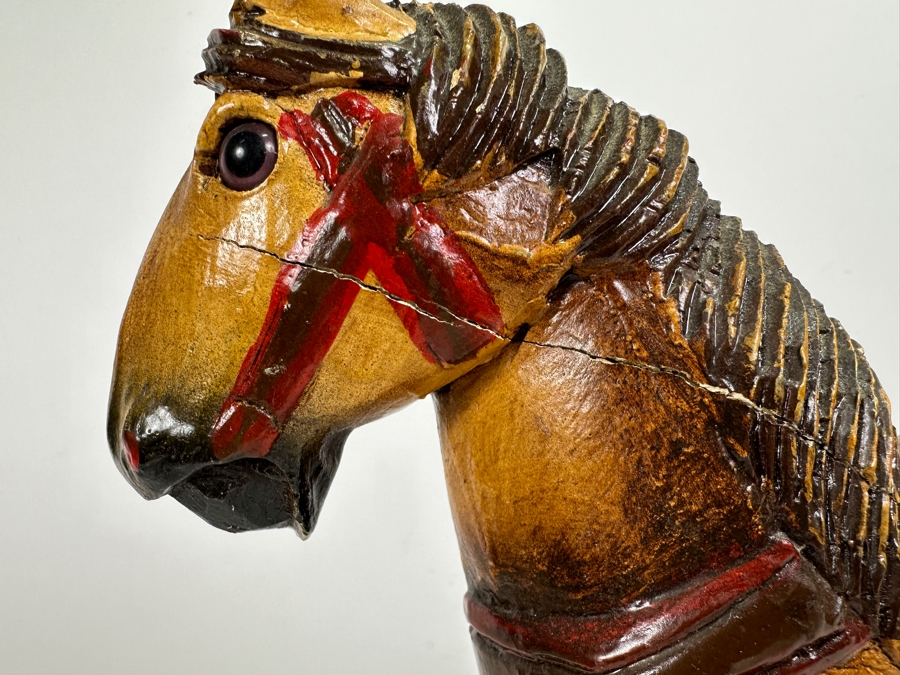 Decorative Reproduction Toy Horse On Metal Wheels 13W X 5D X 14H [Photo 7]