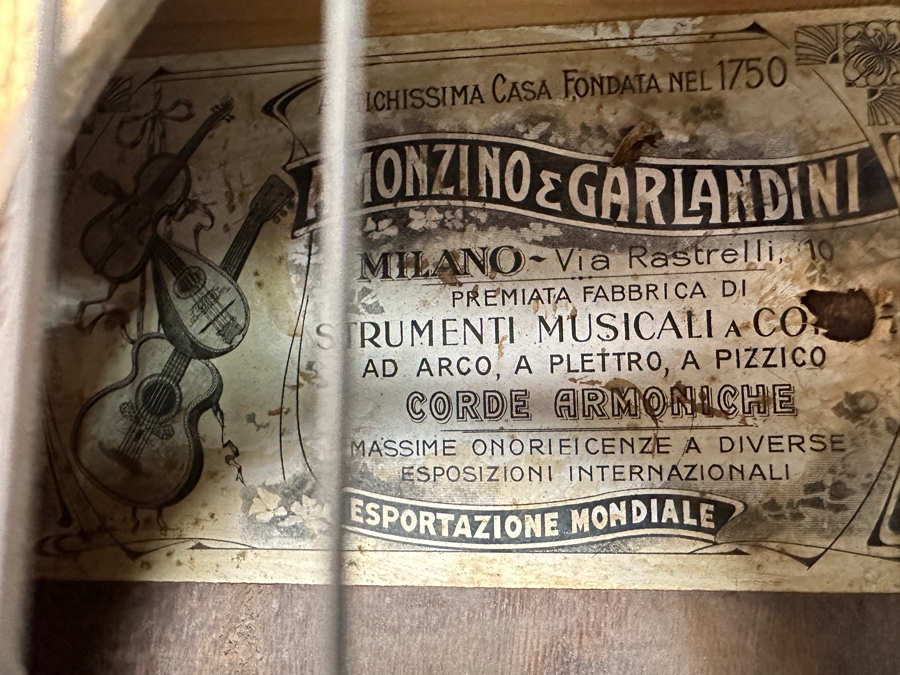 Vintage Italian Milano A. Monzino & Garlandini Guitar 37L X 13.5W X 2.5H [Photo 5]