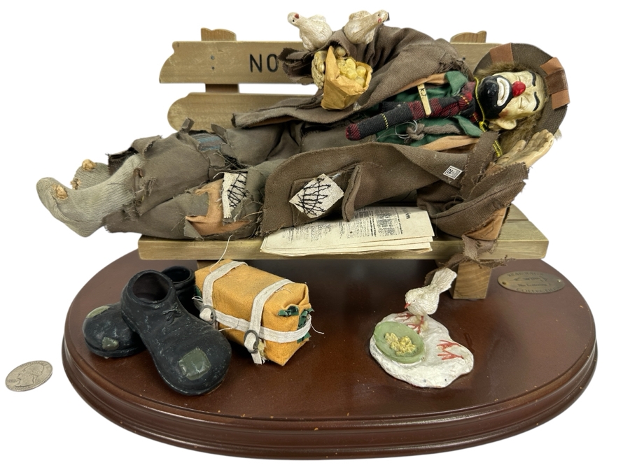Emmett Kelly Jr Flambro Real Rags Collection 'No Loitering 2' Clown Figurine 13W X 9D X 7H