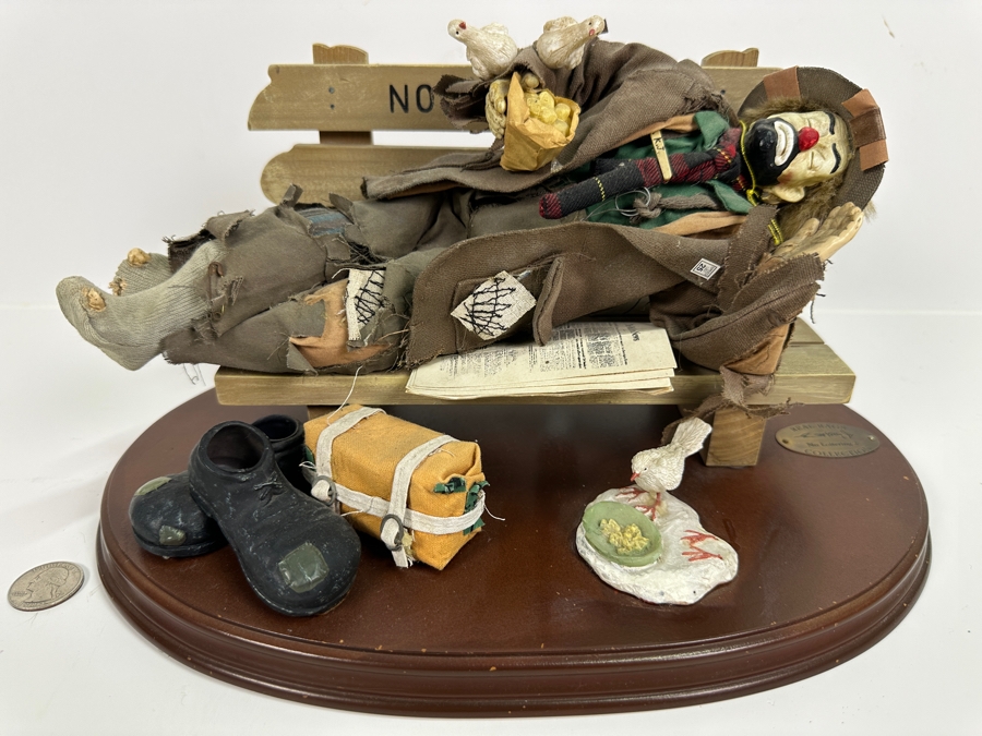 Emmett Kelly Jr Flambro Real Rags Collection 'No Loitering 2' Clown Figurine 13W X 9D X 7H [Photo 2]