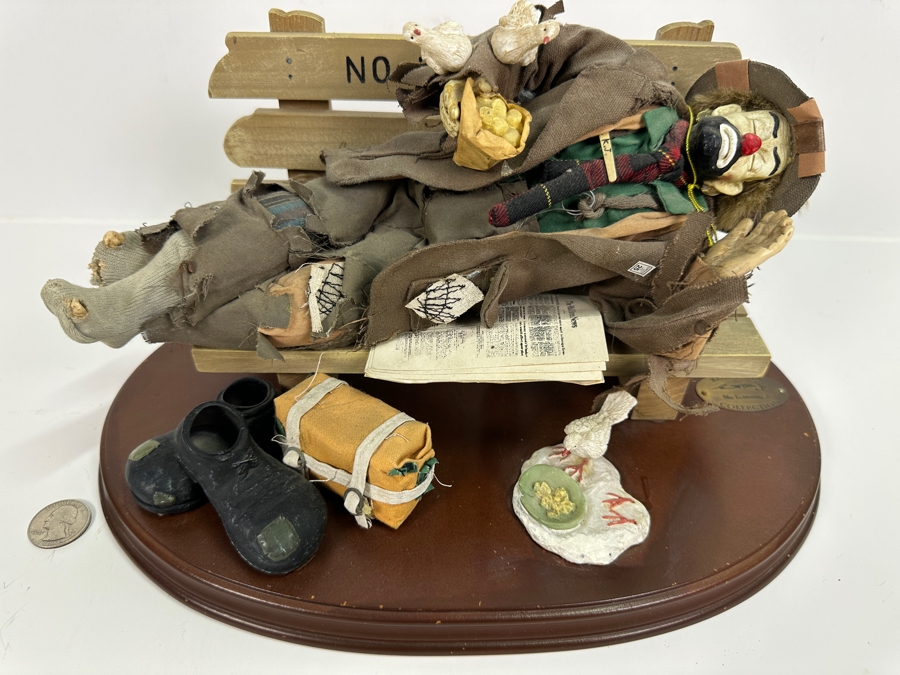 Emmett Kelly Jr Flambro Real Rags Collection 'No Loitering 2' Clown Figurine 13W X 9D X 7H [Photo 3]