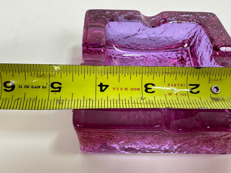 Vintage Purple Amethyst Glass Ashtray 4.5W X 1.75H [Photo 6]