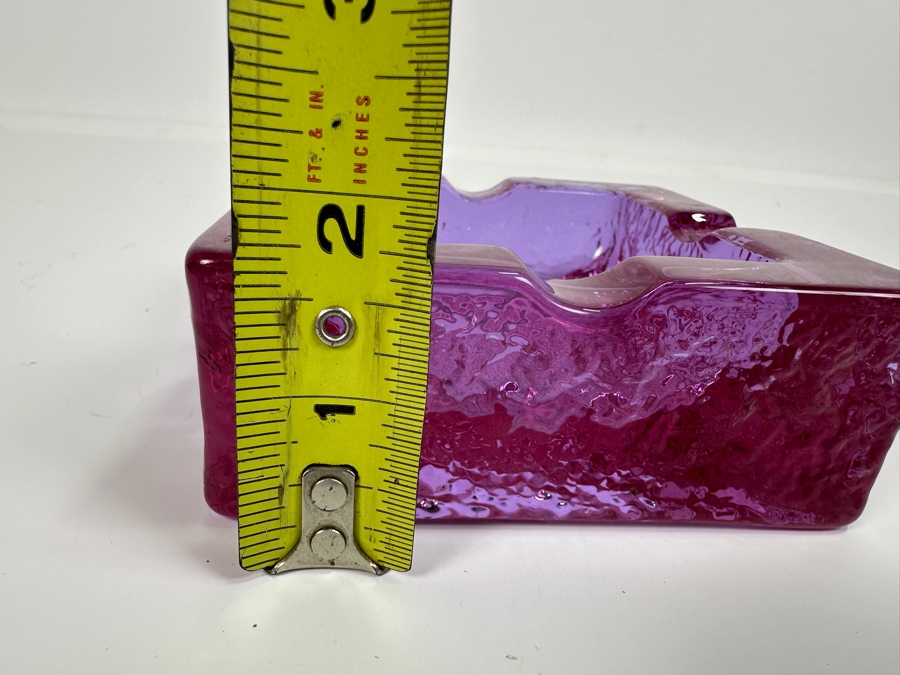 Vintage Purple Amethyst Glass Ashtray 4.5W X 1.75H [Photo 8]