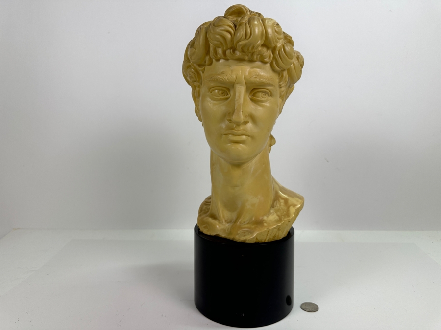 Mid-Century A. Gianelli Michelangelo Bust Of David Resin Sculpture 15H [Photo 3]