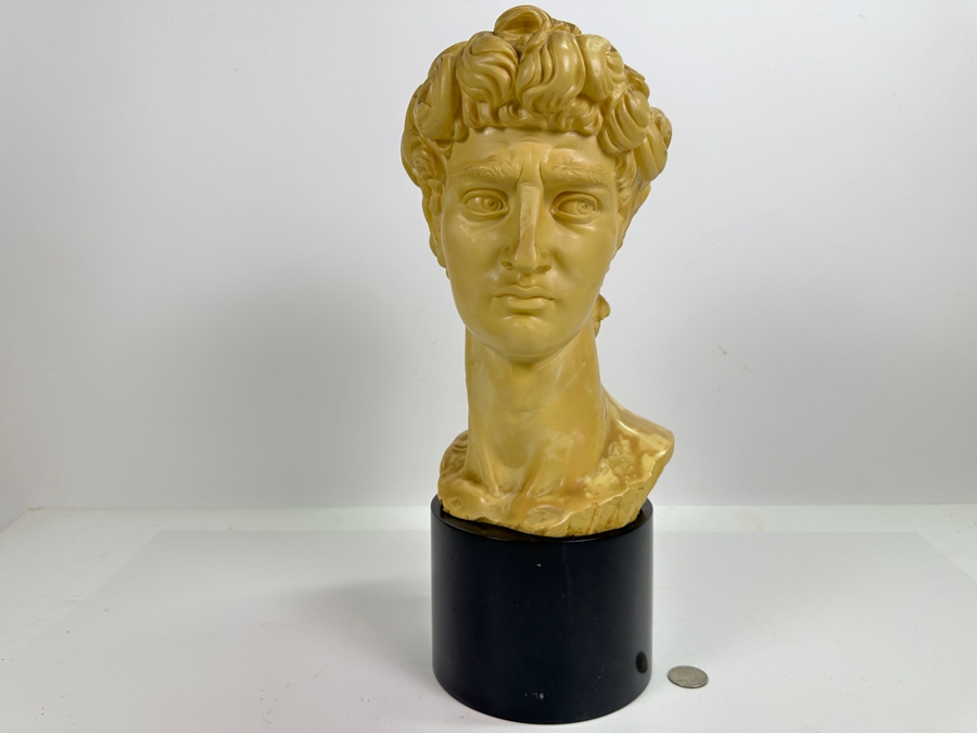Mid-Century A. Gianelli Michelangelo Bust Of David Resin Sculpture 15H [Photo 4]