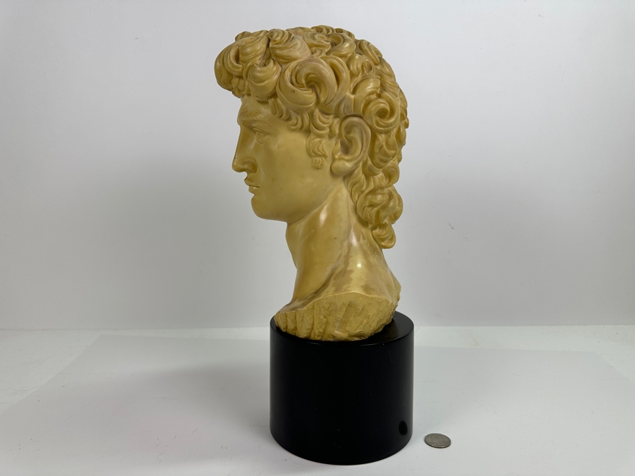Mid-Century A. Gianelli Michelangelo Bust Of David Resin Sculpture 15H [Photo 6]
