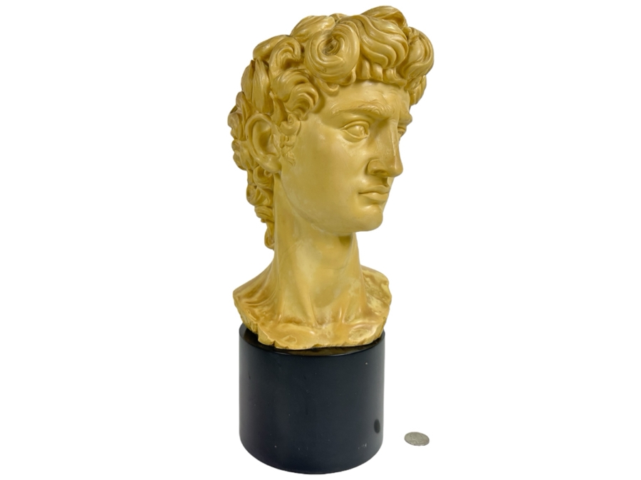 Mid-Century A. Gianelli Michelangelo Bust Of David Resin Sculpture 15H [Photo 1]