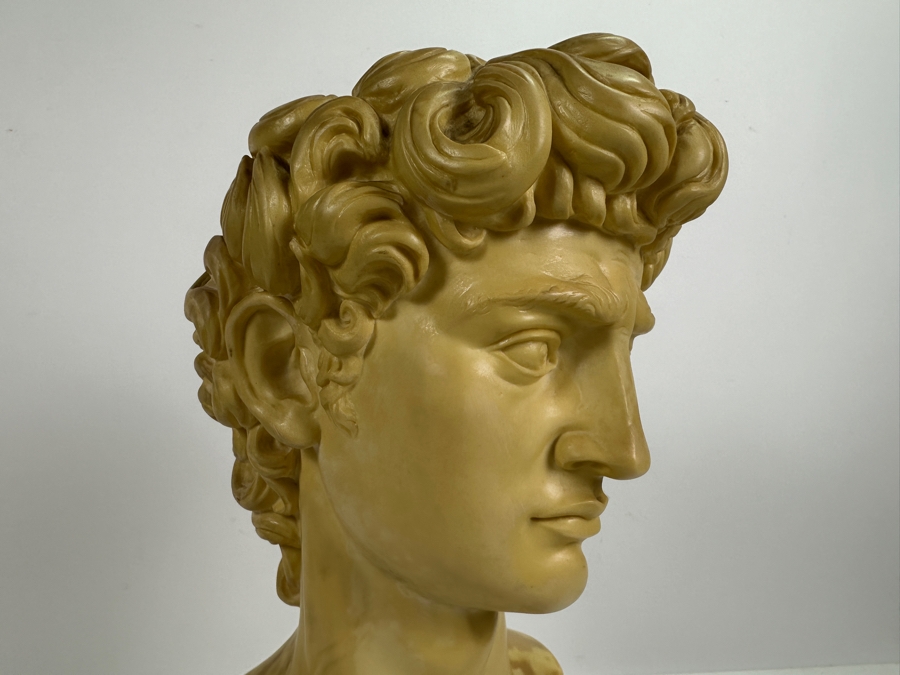Mid-Century A. Gianelli Michelangelo Bust Of David Resin Sculpture 15H [Photo 2]