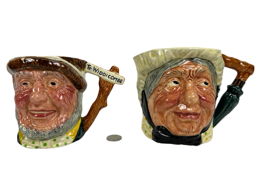 Pair Of English Ware Lancaster Hanley England Toby Mugs: Uncle Tom Cobleigh & Sarah Gamp 4.75H [Photo 1]