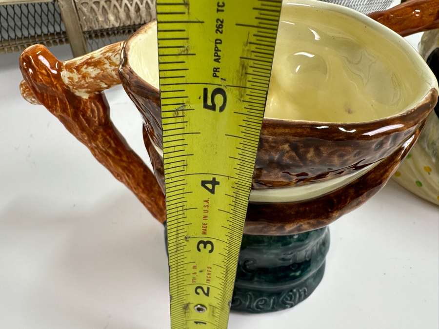 Pair Of English Ware Lancaster Hanley England Toby Mugs: Uncle Tom Cobleigh & Sarah Gamp 4.75H [Photo 6]