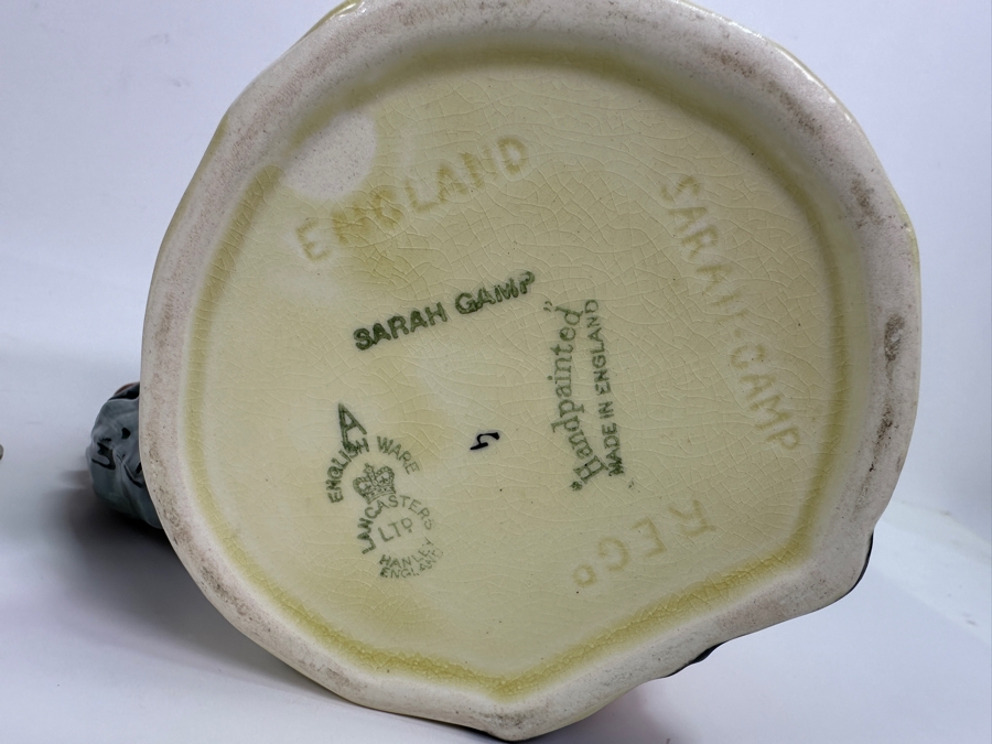 Pair Of English Ware Lancaster Hanley England Toby Mugs: Uncle Tom Cobleigh & Sarah Gamp 4.75H [Photo 4]
