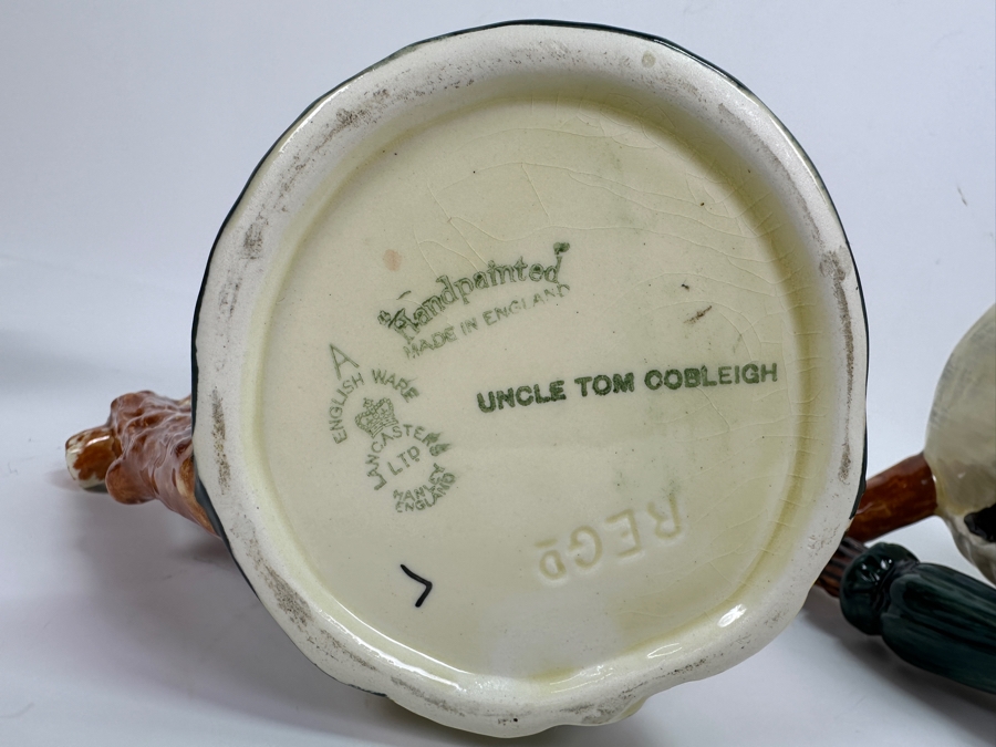 Pair Of English Ware Lancaster Hanley England Toby Mugs: Uncle Tom Cobleigh & Sarah Gamp 4.75H [Photo 5]