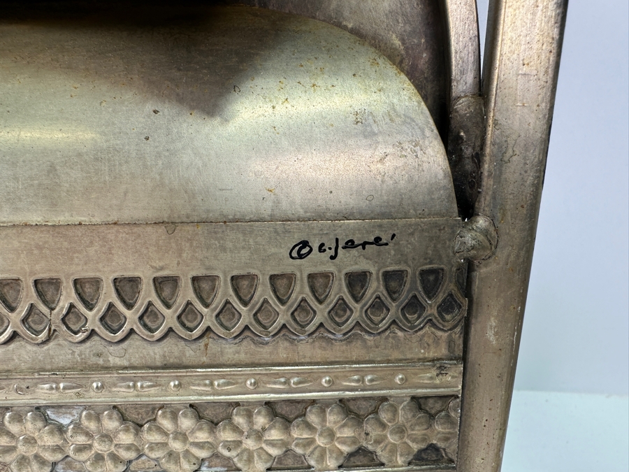 Signed Curtis Jere Canopy Bed Metal Wall Sculpture 30W X 26.5H [Photo 4]