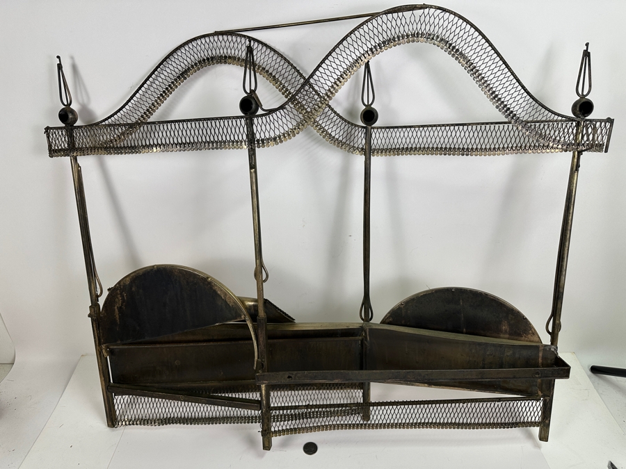 Signed Curtis Jere Canopy Bed Metal Wall Sculpture 30W X 26.5H [Photo 7]