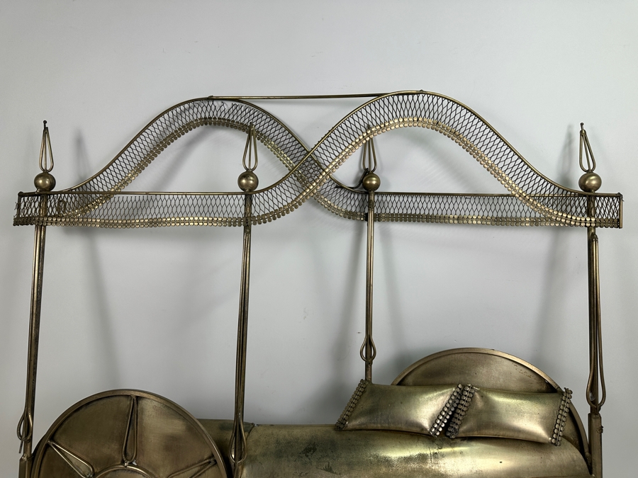 Signed Curtis Jere Canopy Bed Metal Wall Sculpture 30W X 26.5H [Photo 5]