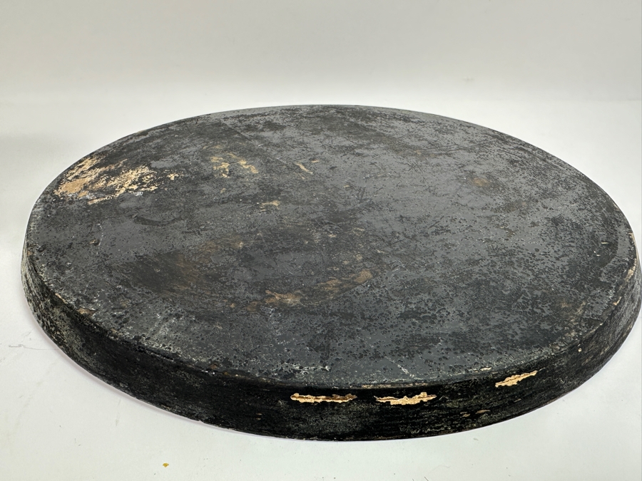 Vintage Hand Painted Russian Lobed Bowl Copper Lined With Matching Round Tray 12W [Photo 6]