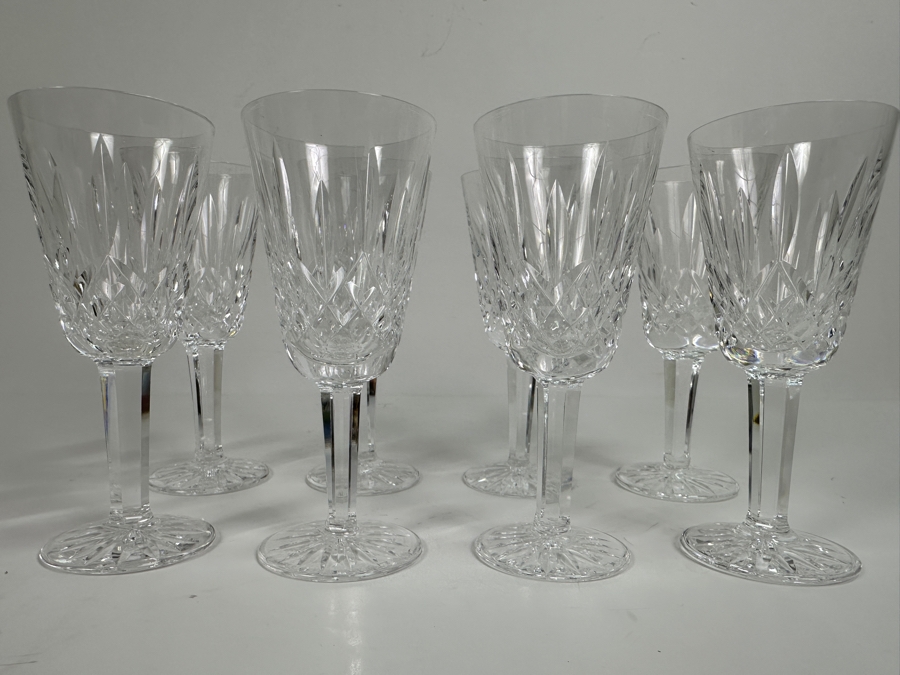 Set of (8) Waterford Crystal Lismore Stemware Glasses 5 1/8'H [Photo 2]