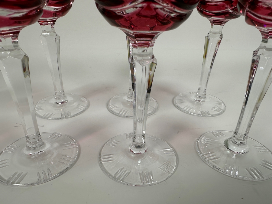 Set of (6) Vintage Echt Bleikristall Crystal Cordial Glasses 4.5'H [Photo 6]