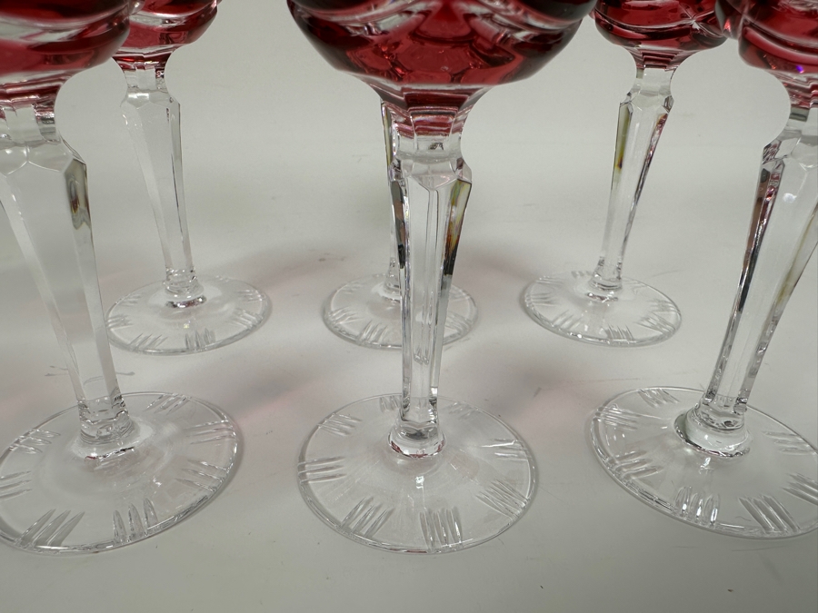 Set of (6) Vintage Echt Bleikristall Crystal Cordial Glasses 4.5'H [Photo 5]