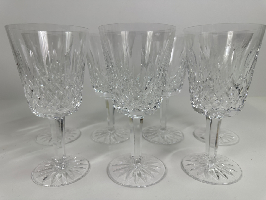 Set of (7) Waterford Crystal Lismore Water Goblet Glasses 6.8'H [Photo 3]