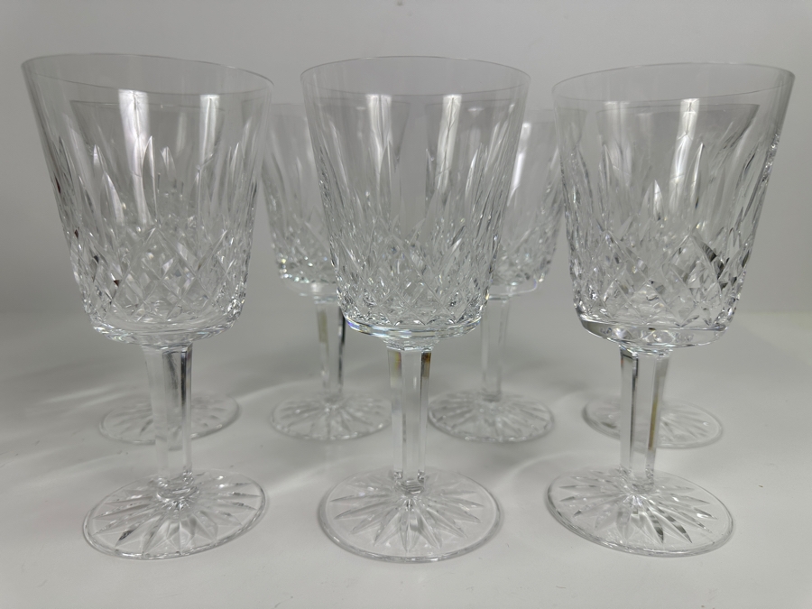 Set of (7) Waterford Crystal Lismore Water Goblet Glasses 6.8'H [Photo 4]