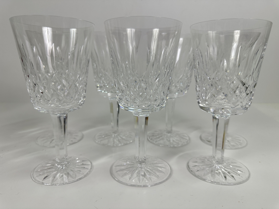 Set of (7) Waterford Crystal Lismore Water Goblet Glasses 6.8'H [Photo 5]