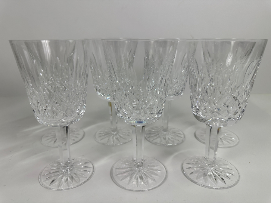 Set of (7) Waterford Crystal Lismore Water Goblet Glasses 6.8'H [Photo 2]