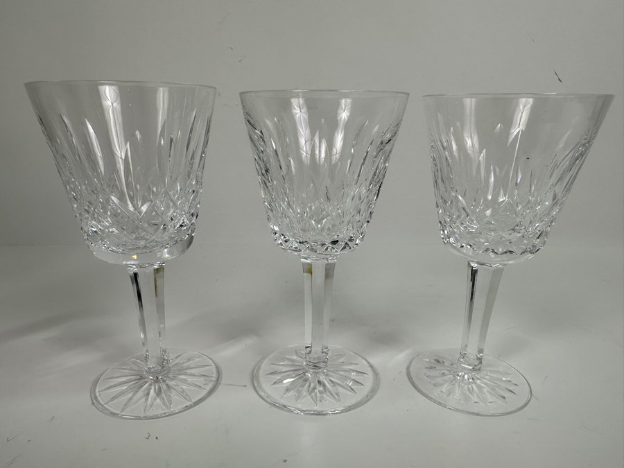 Set of (3) Waterford Crystal Lismore Claret Glasses 5.8'H [Photo 3]