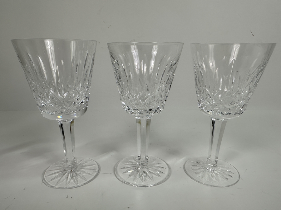 Set of (3) Waterford Crystal Lismore Claret Glasses 5.8'H [Photo 2]