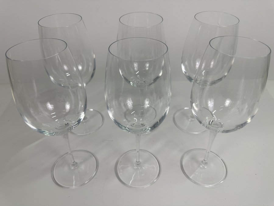 Set of (6) Luigi Bormioli Signed Wine Glasses 9.5'H [Photo 3]