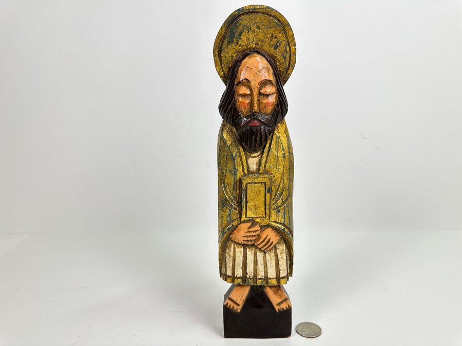Carved Wooden Jesus Figurine 11.5'H [Photo 2]