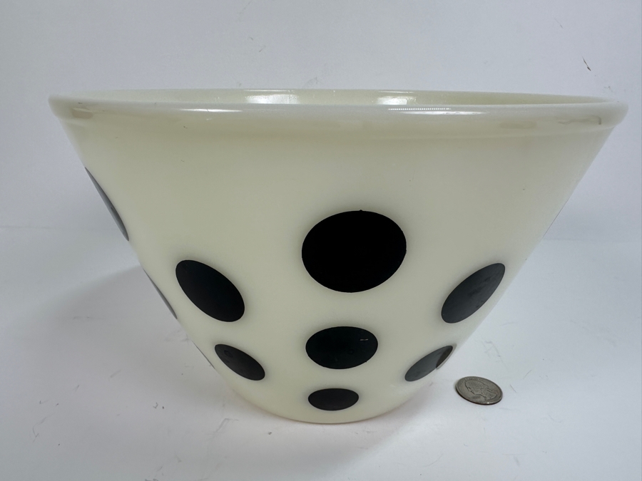 Vintage Fire King Polka Dot Glass Mixing Bowl 9.5W x 6H [Photo 4]