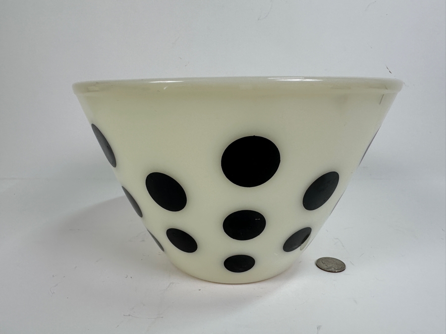 Vintage Fire King Polka Dot Glass Mixing Bowl 9.5W x 6H [Photo 3]