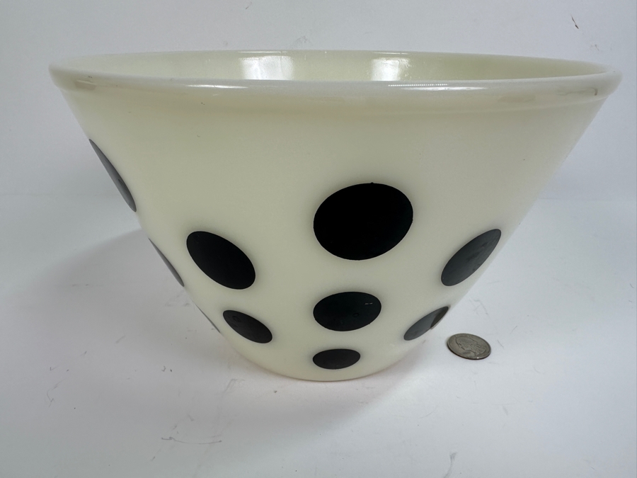 Vintage Fire King Polka Dot Glass Mixing Bowl 9.5W x 6H [Photo 2]