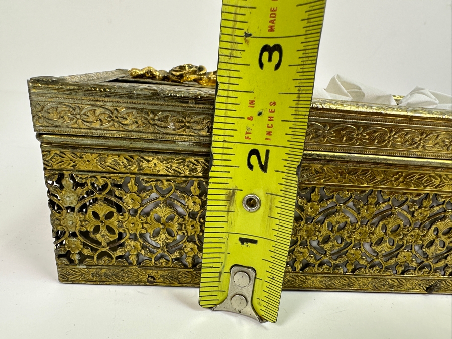 Vintage 24k Gold Plated Tissue Box 10.5 x 5 x 2.5 [Photo 8]