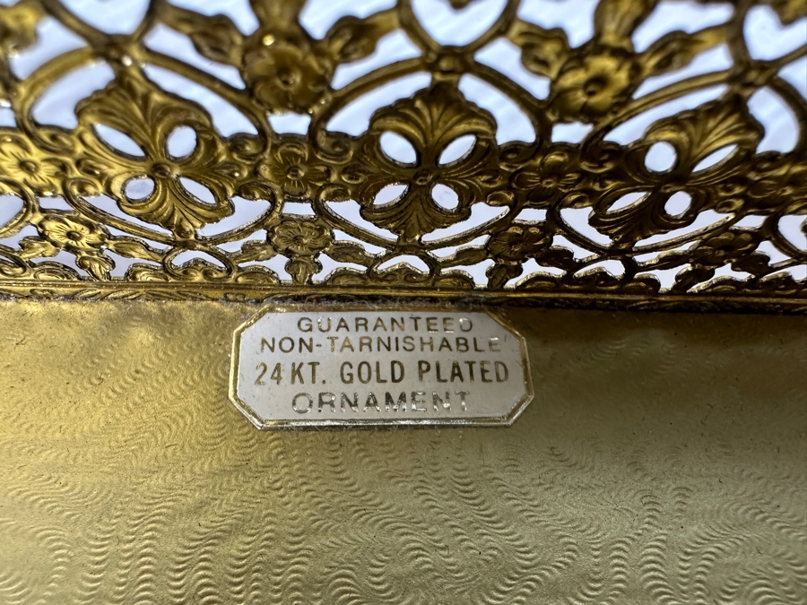 Vintage 24k Gold Plated Tissue Box 10.5 x 5 x 2.5 [Photo 5]